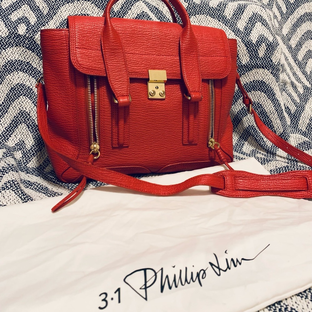3.1 Phillip Lim Medium Red Pashli Leather Satchel Bag
